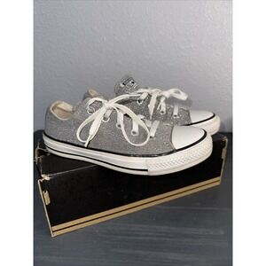 CONVERSE Chuck Taylor All Star Womens Shoes Size 6 Low Silver Glitter‎ Low Top